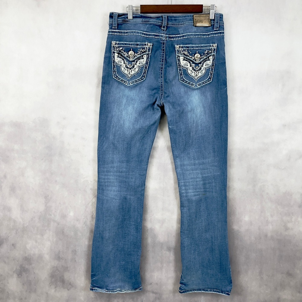 Sexy Couture Womens Jeans Size 17 Y2K McBling Western Rhinestone Country Stretch - Picture 1 of 15